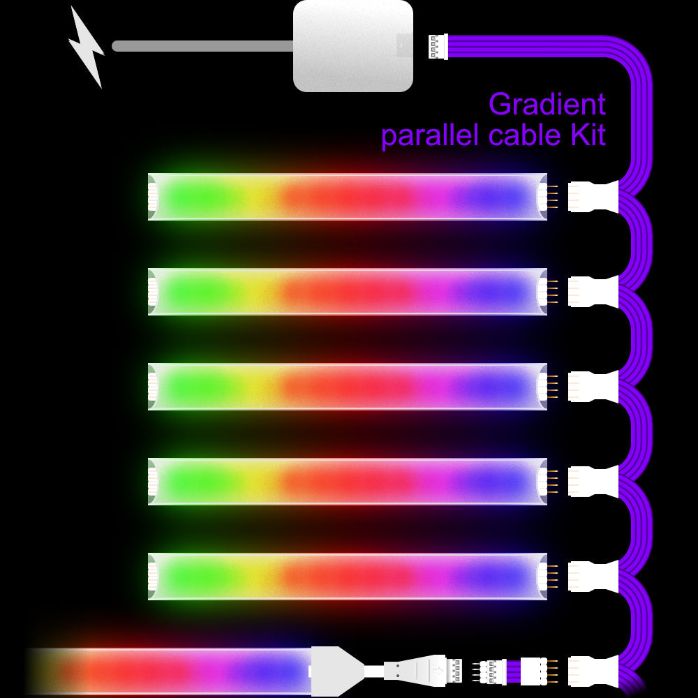 Gradient - Parallel Cable | WHITE Multi Point Splitter 2,3,4+ way | in Feet
