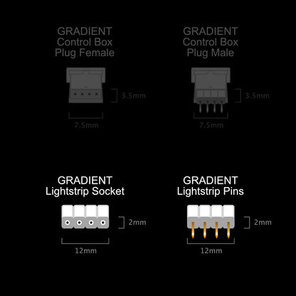 Gradient - Pin & Socket Strips | 4 Pin Single