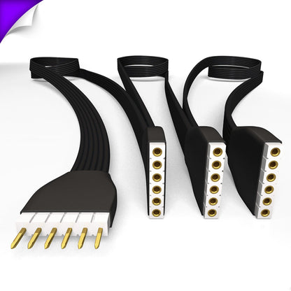 Plus V2 & V3 - Parallel Cable | BLACK Multi Point Splitter 3,4,5,6,7,8+ way | in Feet