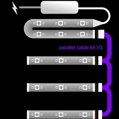 Plus V2 & V3 - Parallel Cable | WHITE Multi Point Splitter 3,4,5,6,7,8+ way | in Feet