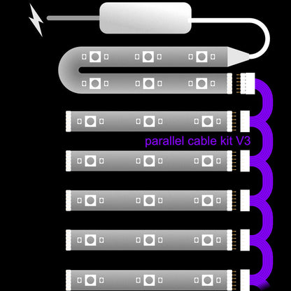 Plus V2 & V3 - Parallel Cable | BLACK Multi Point Splitter 3,4,5,6,7,8+ way | in Meters