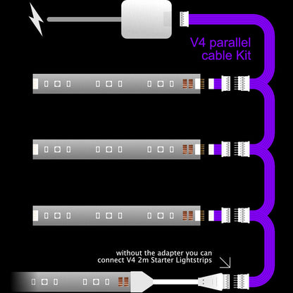 Plus V4 - Parallel Cable | BLACK Multi Point Splitter 3,4,5,6,7,8+ way | in Meters